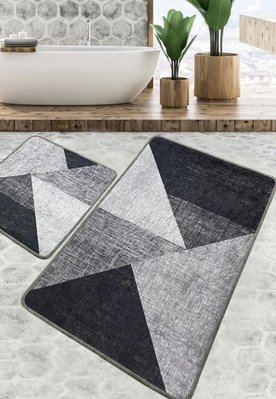 Набір килимків для ванної кімнати Chilai Home PHELL GRI 60*100+50*60 110024196 110024196 фото