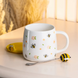 Чашка керамічна Bee 450 мл з кришкою та ложкою, flowers 11000119 фото 3