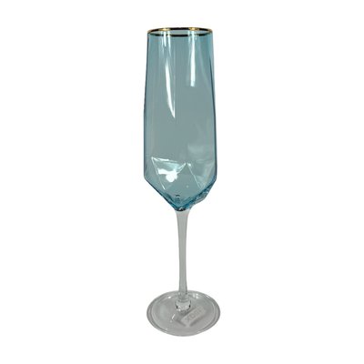Набір келихів 4шт для шампанського 180мл Блакитний Скло 6204256 Китай 6204256 фото