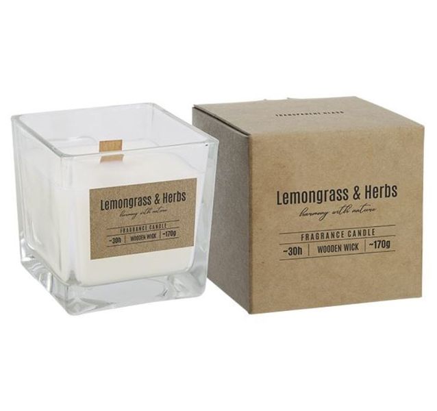 Аромасвічка Lemongrass & Herbs 170гр/30годин Соєвий віск 6204585 Польща 6204585 фото