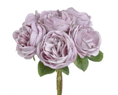 Букет Троянд 6шт - 28см Фіолетовий Тканина, пластик 6201541 Польща 6201541 фото