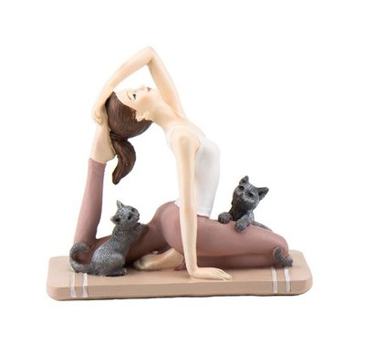 Статуетка Хатха-йога з котами 16х14х7см Рожевий Полістоун 6201492 Китай 6201492 фото