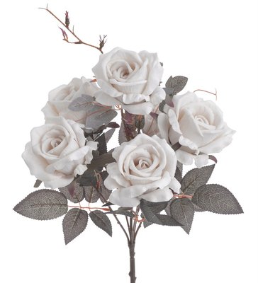 Букет Троянд 6шт - 46см Білий Тканина, пластик 6201548 Польща 6201548 фото