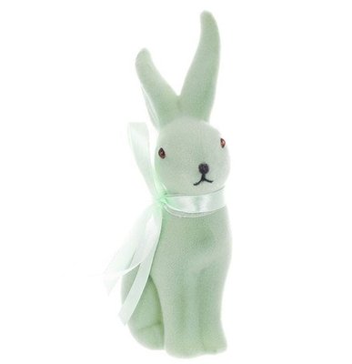 Статуетка Кролик з бантом 20 см. М'ятний Пластик, оксамит 6204845 Китай 6204845 фото