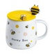 Чашка керамічна Bee 450 мл з кришкою та ложкою, honey bee 11000120 фото 1