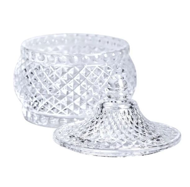 Цукорниця скляна Glass Jay з кришкою в східному стилі, diamonds 6206472 фото