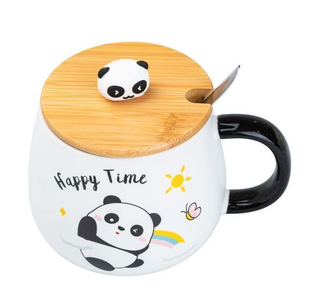 Чашка Panda 450 мл happy time  Білий Кераміка 6206453 Китай 6206453 фото