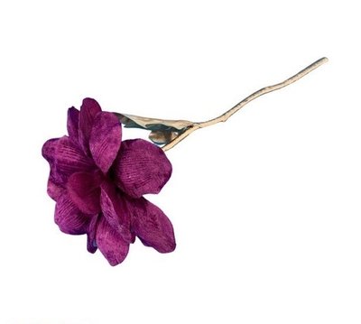 Декор новорічний Квітка магнолія 35см Фіолетовий Тканина, пластик 6201099 Польща 6201099 фото