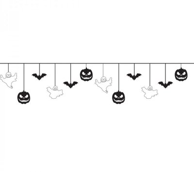 Гірлянда фігурна "Halloween mix", 12 фігурок, 3м Чорний, білий Папір 6202473 Китай 6202473 фото