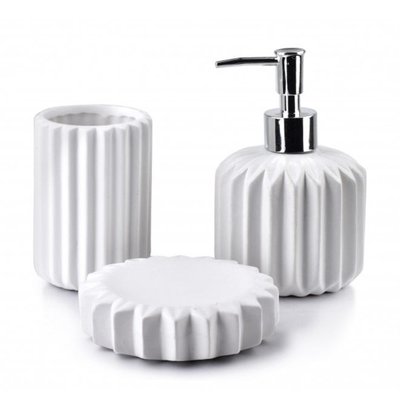 Набір керамічний для ванної кімнати 3 предмета Білий Керамика 6204351 Польща 6204351 фото