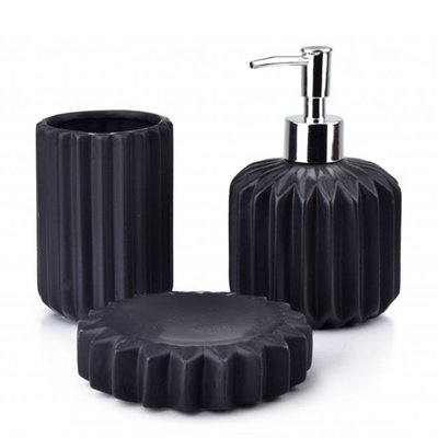 Набір керамічний для ванної кімнати 3 предмета черний Керамика 6204366 Польща 6204366 фото