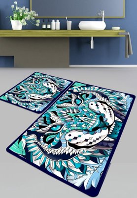 Набір килимків для ванної кімнати Chilai Home BLEU TIGRE BANYO HALISI DJT 60x100+50x60 11002498 11002498 фото